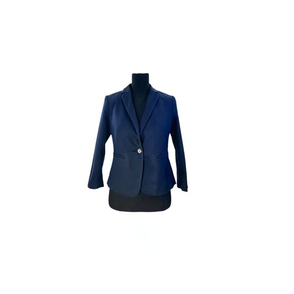 Ann Taylor Petite Navy Cotton Blazer - Size 6P - Picture 1 of 9